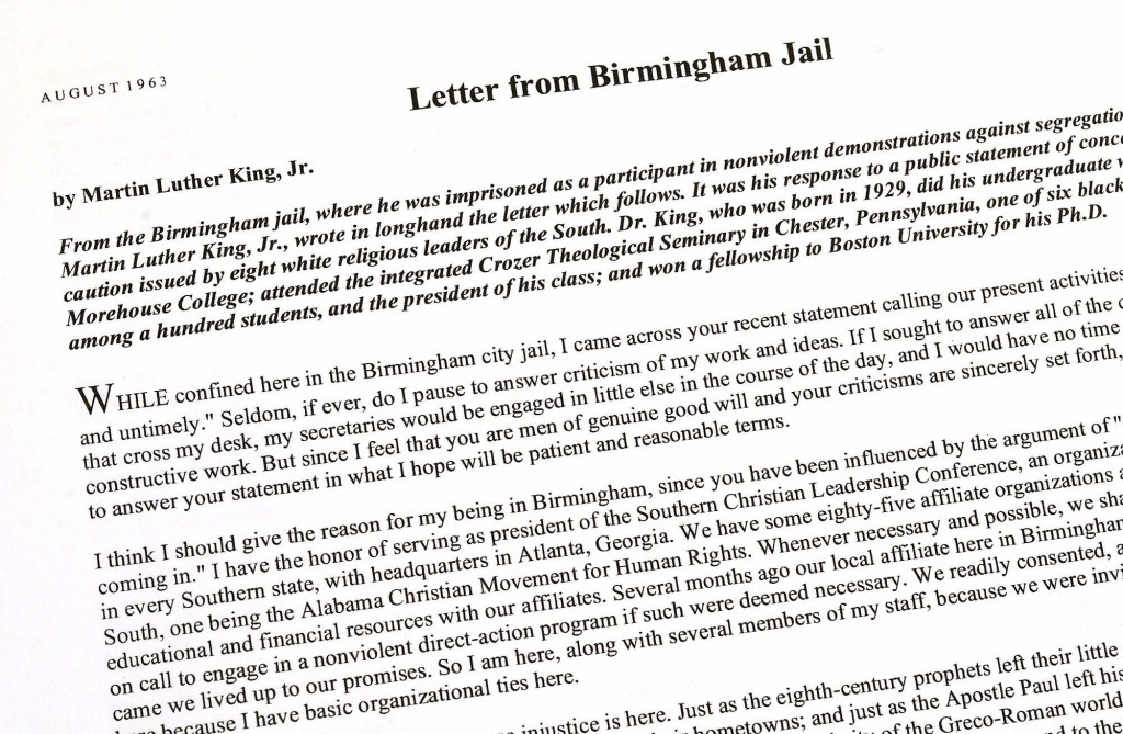 martin luther king letter