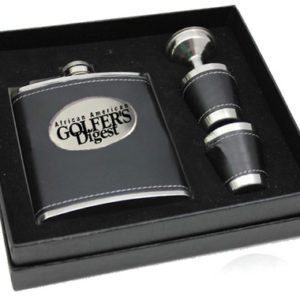 Hip Flask  (Black Leather)