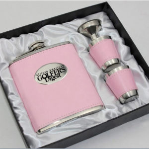 Hip Flask  (Pink Leather)